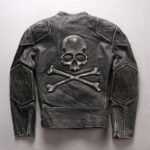 Men's Distressed Stand Collar Cropped Slim Leather Jacket - Image 3