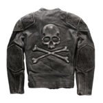 Men's Distressed Stand Collar Cropped Slim Leather Jacket - Image 6