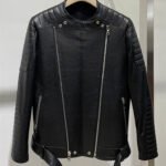 Men's Sheep Bubble Cropped Leather Jacket - Image 5