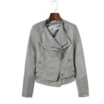 Spliced Faux Leather Suede Jacket Women Black Moto Coat Punk Camel Suede jaquetas couro Casaco chaquetas PU Slim Jacket - Image 6