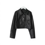 Short Leather Jacket New Vintage Women's Fashion - Image 7
