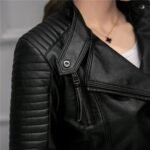Slim Leather Jacket Motorcycle Leather Women Short - Image 4