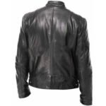 PU Faux Moto Leather Jacket Slim Leather Jacket - Image 9