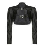 Street Biker Women's Short Leather Jacket - Image 3