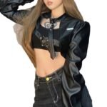 Street Biker Women's Short Leather Jacket - Image 5