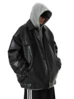 Men's Vintage PU Leather Coat - Image 3