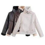 Women's Biker-style Cropped Casual Jacket
