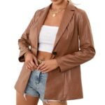 PU Motorcycle Leather Suit Jacket Top Women - Image 3