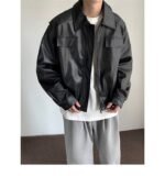 Vintage Motorcycle Leather Coat Men's Autumn - Image 6