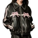 Bow Biker's Leather Jacket Women - Image 5