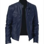 PU Faux Moto Leather Jacket Slim Leather Jacket - Image 2