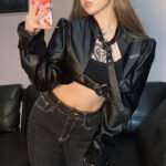 Street Biker Women's Short Leather Jacket - Image 2