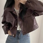 Versatile Short Jacket PU Leather Women - Image 2
