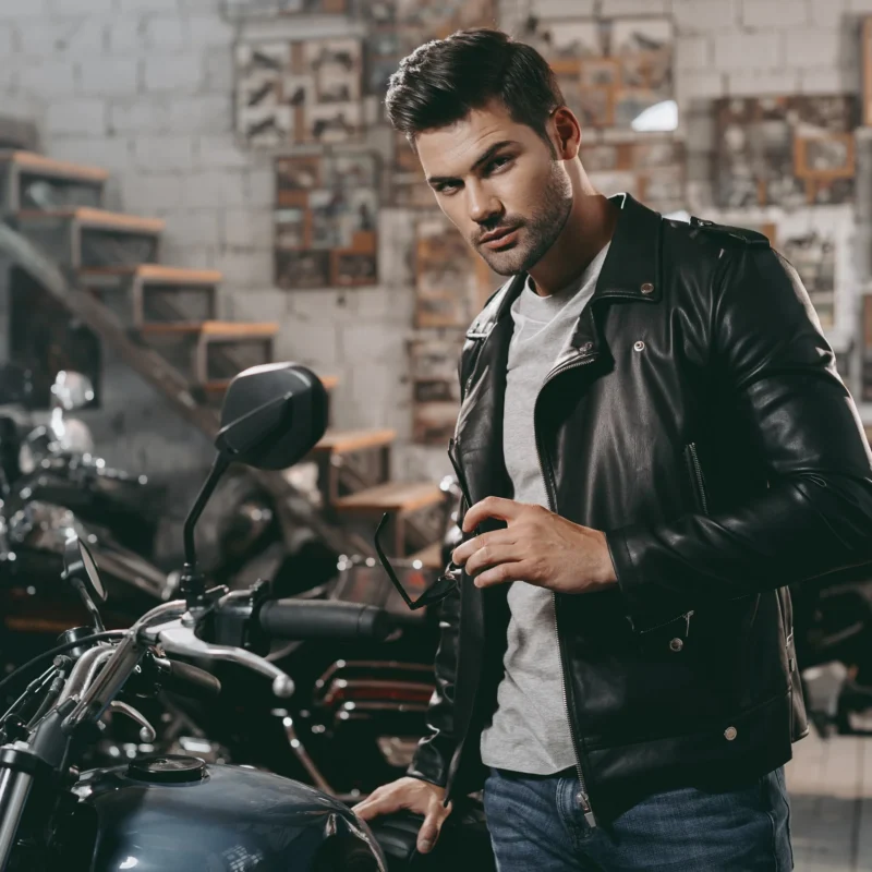 moto leather jacket with tank tops