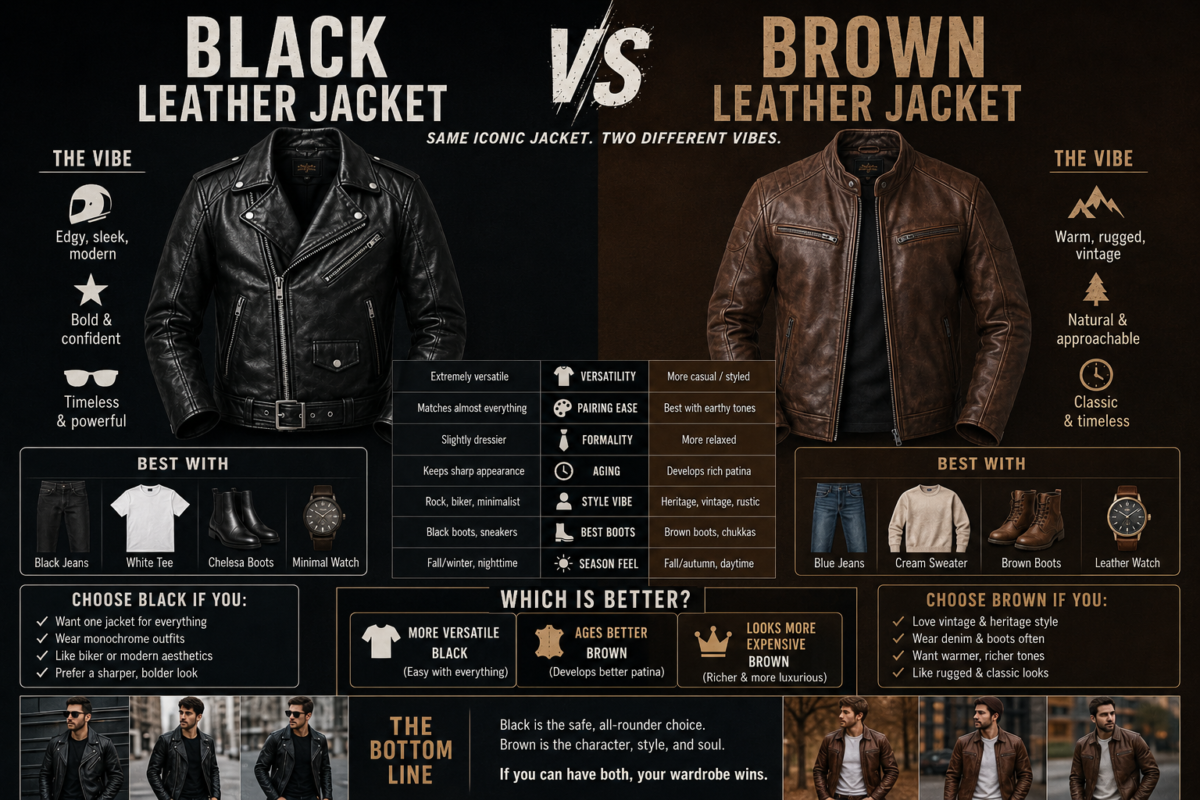 Black vs Brown Leather Jacket
