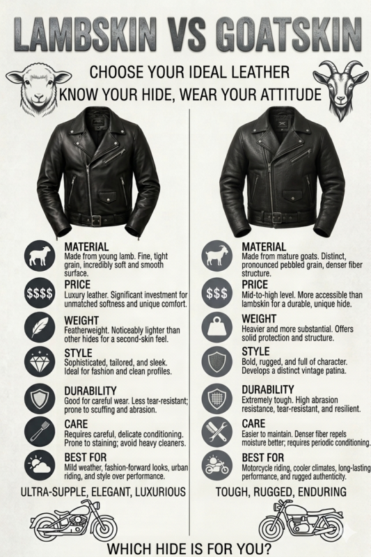 Lambskin vs Goatskin Leather Jacket