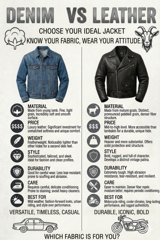 Denim vs Leather Jacket