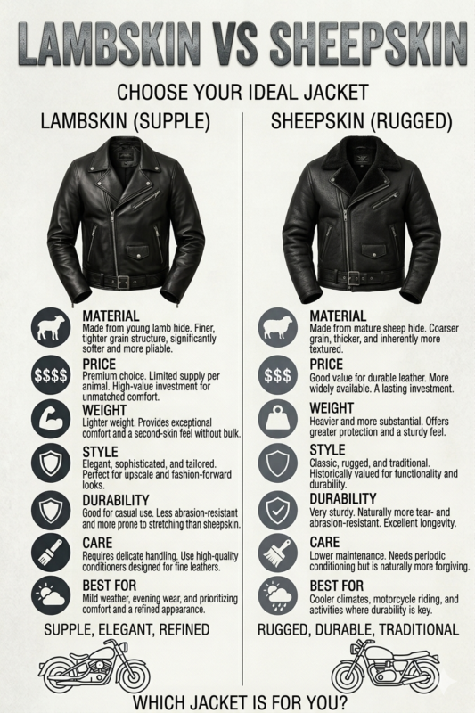Lambskin vs Sheepskin Leather Jacket