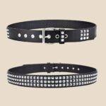 Square Bead Rivet Metal Pyramid Belt - Image 6