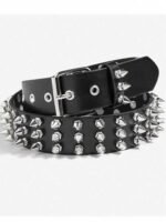 Men's And Women's Gothic-style Three-row Studded Belt - Image 7