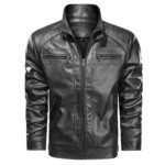 Men's Faux Leather Cafe Racer Jacket - Image 6