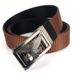 Two-tone Nylon Mens Trendy Belt With A Toothless Rotating Automatic Buckle - Image 3