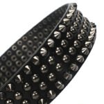 Unisex Day-Clasp Pointed Rivet Belt Made From Full-Grain Cowhide Leather - Image 4