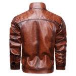 Men's Retro Faux Leather Cafe Racer Jacket - Stylish & Trendy - Image 4