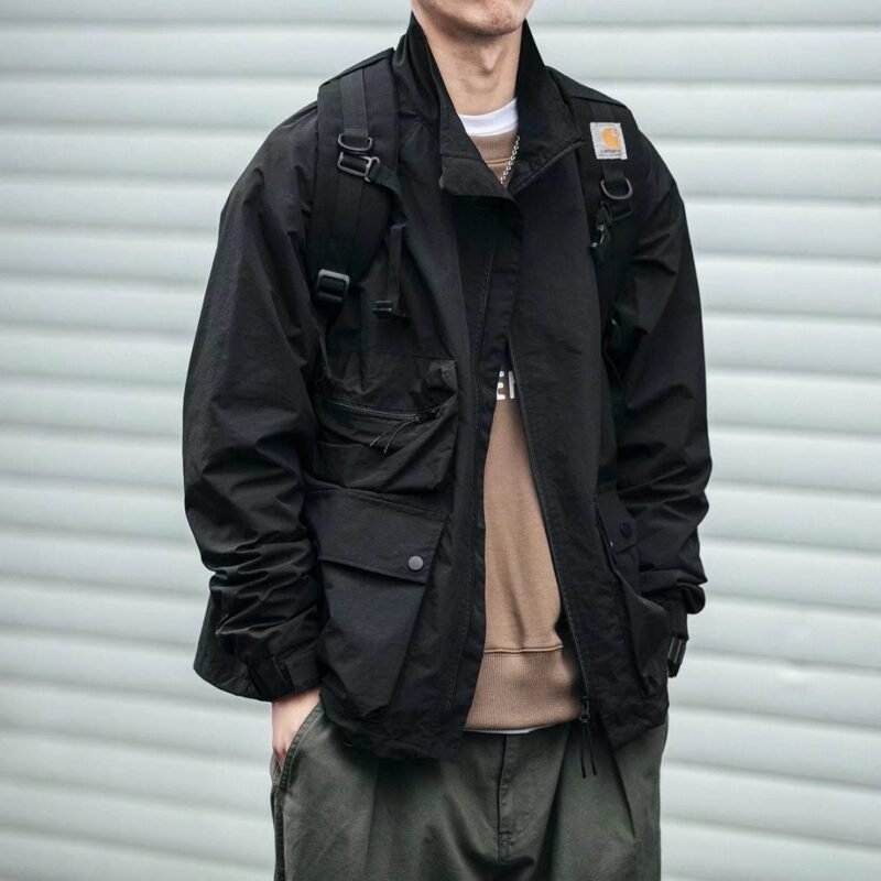 Man Wearing a Leather jacket