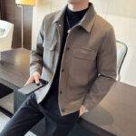 Winter Men's Short Suit Jacket Woolen Lapel Slim Jacket - Image 2