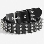 Men's And Women's Gothic-style Three-row Studded Belt - Image 5