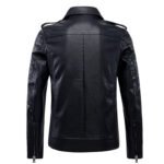 Men's leather lapel slim leather jacket - Image 3