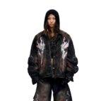 Racer Armor Crimson Gradient Denim Jacket - Image 3