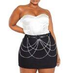 Black Leather Strap Fashion All-match Chain Tassels Waist Chain - Image 4