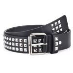 Square Bead Rivet Metal Pyramid Belt - Image 4