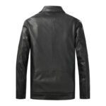 Men's Motorcycle Leather Jacket Slim Lapel Casual Leather Jacket - Image 8