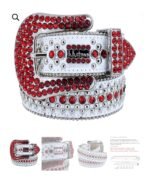 New Rhinestone Belt With Top-grain Leather Unisex - Image 9