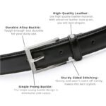 Black 100cm Womens Genuine Leather Dress Belt Classic Casual Belt With Single Prong Buckle For Jeans Pants Work And Business - Image 4