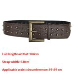 Womens Retro Punk Style Leather Belt With Rivet Decorations - Image 2