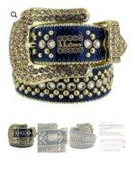 New Rhinestone Belt With Top-grain Leather Unisex - Image 6