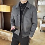 Winter Men's Short Suit Jacket Woolen Lapel Slim Jacket - Image 3