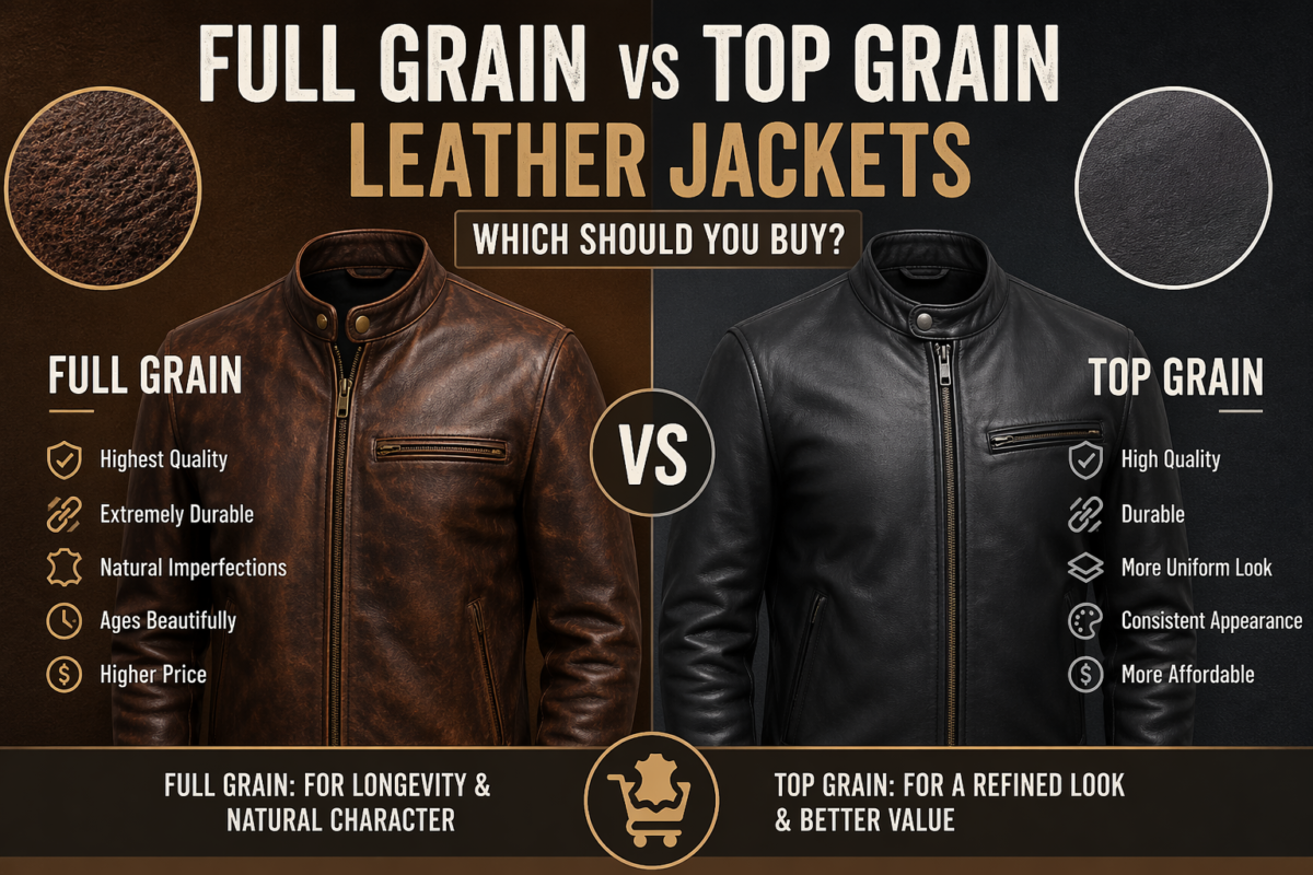 Full Grain vs Top Grain Leather Jackets