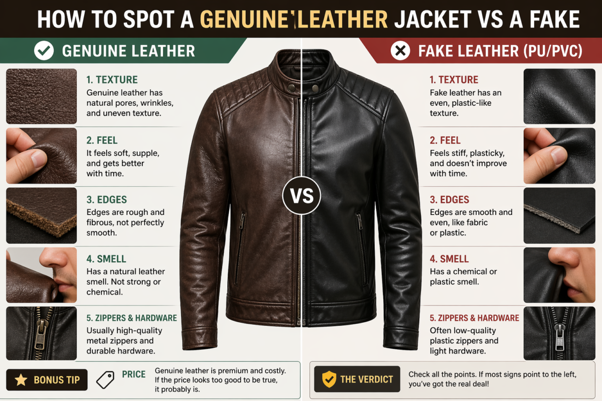 How to Spot a Genuine Leather Jacket vs a Fake