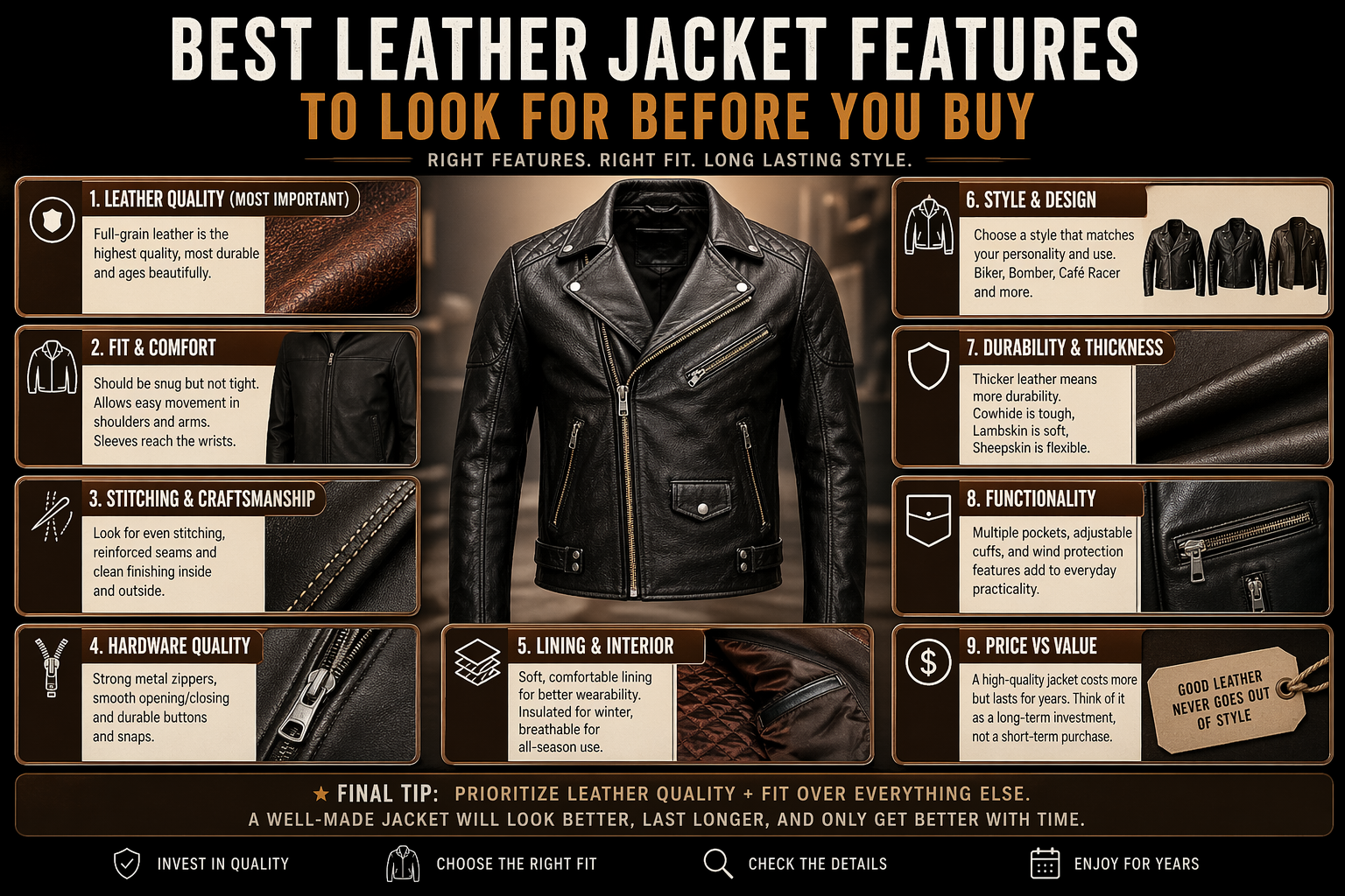 Best Leather Jacket Features to Look for Before You Buy