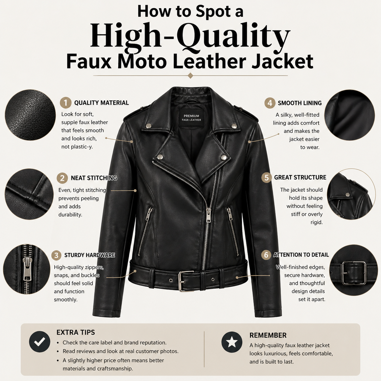 How to Spot a High-Quality Faux Moto Leather Jacket
