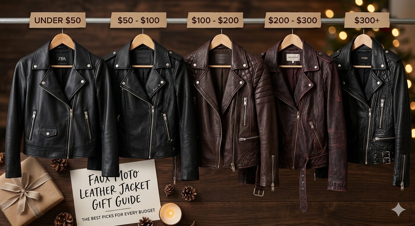 Faux Moto Leather Jacket Gift Guide