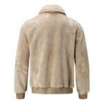 Jacket Lapel Zipper Padded Plush Coat - Image 2