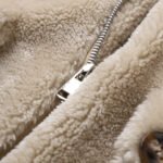 Jacket Lapel Zipper Padded Plush Coat - Image 5