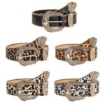 Womens Vintage American-Style Leopard-Print Belt - Image 3