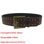Womens Retro Punk Style Leather Belt With Rivet Decorations - Image 5